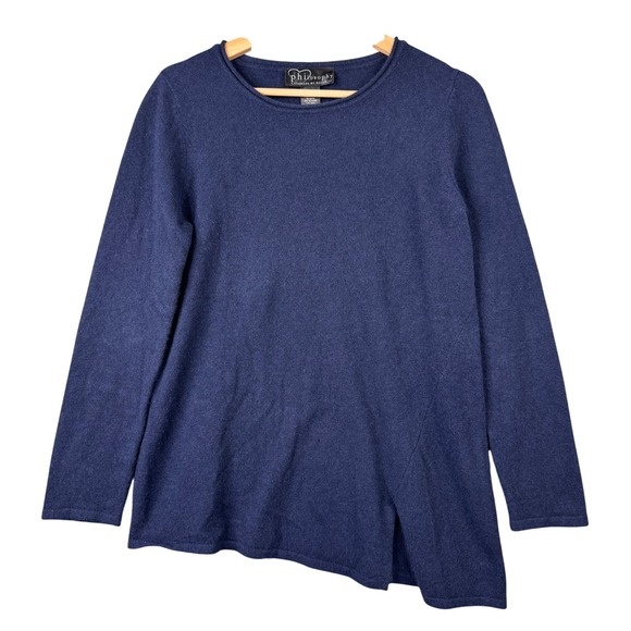 Philosophy Cashmere by Republic Sweaters - Philosophy Cashmere by Republic Navy Blue 100% Cashmere Asymmetrical Sweater M